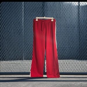 H&M Red Track Pants with White Stripes